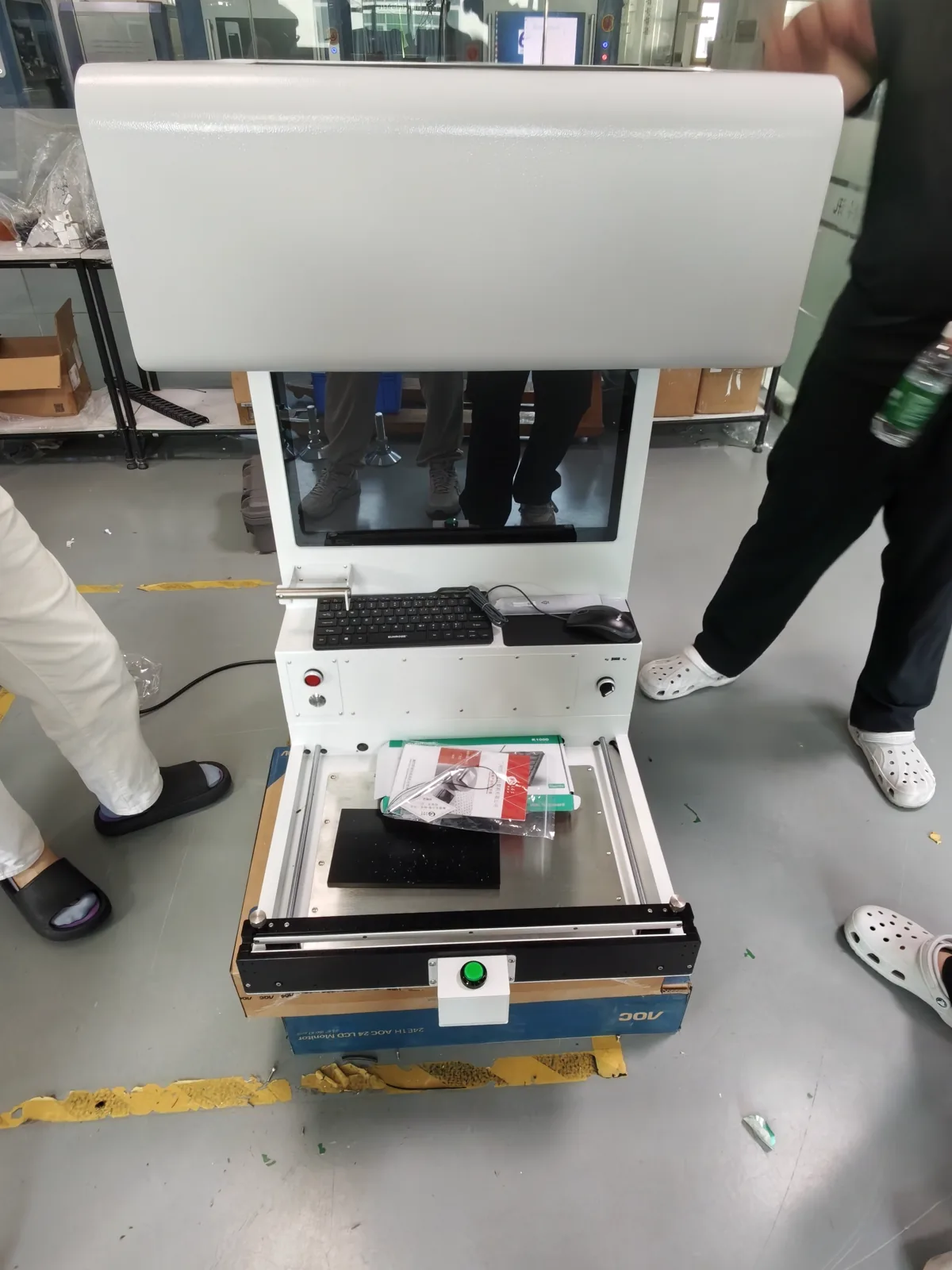 S-501T inline AOI system during factory frame assembly