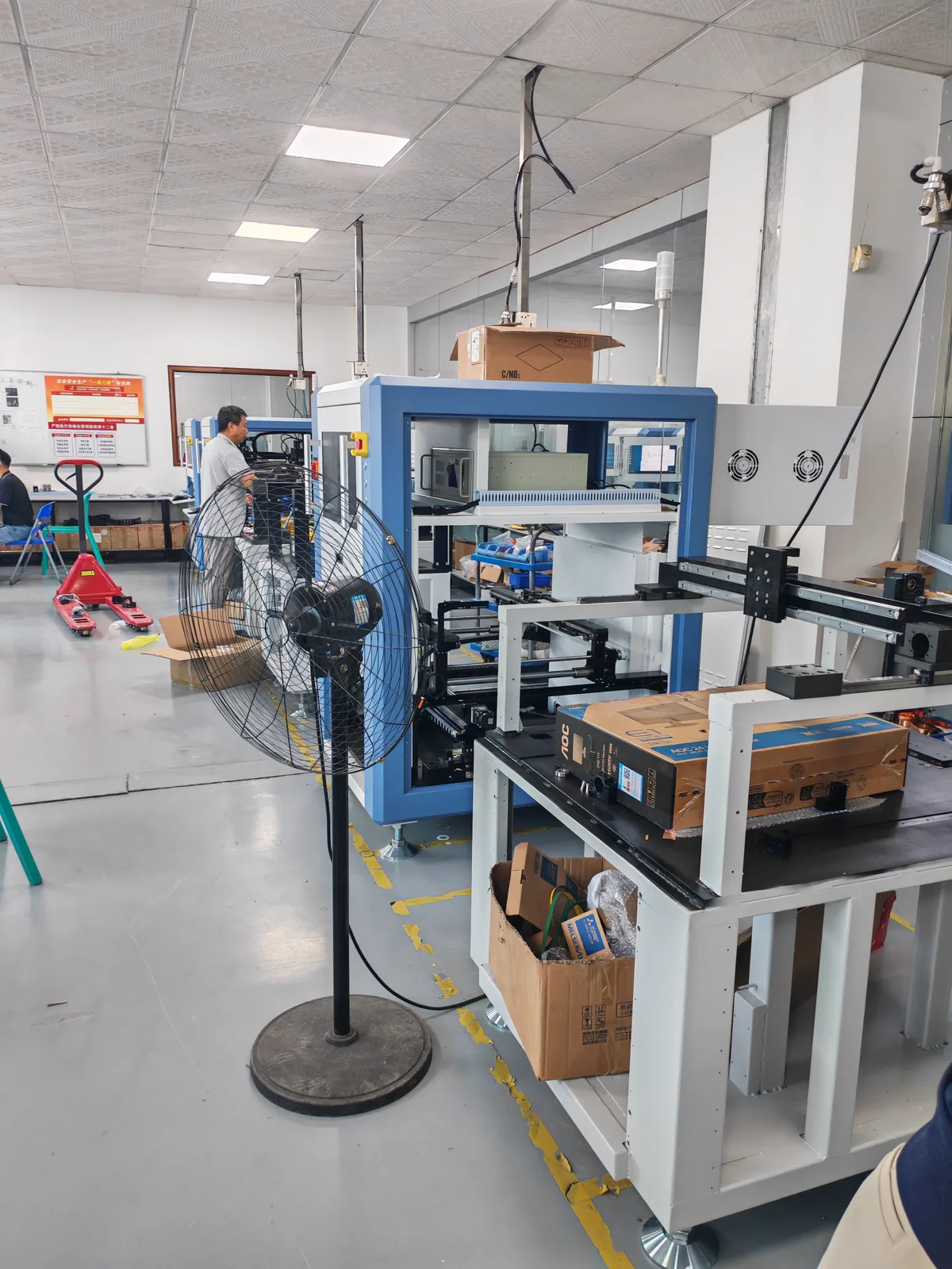 AOI equipment assembly and PCB handling station in the factory