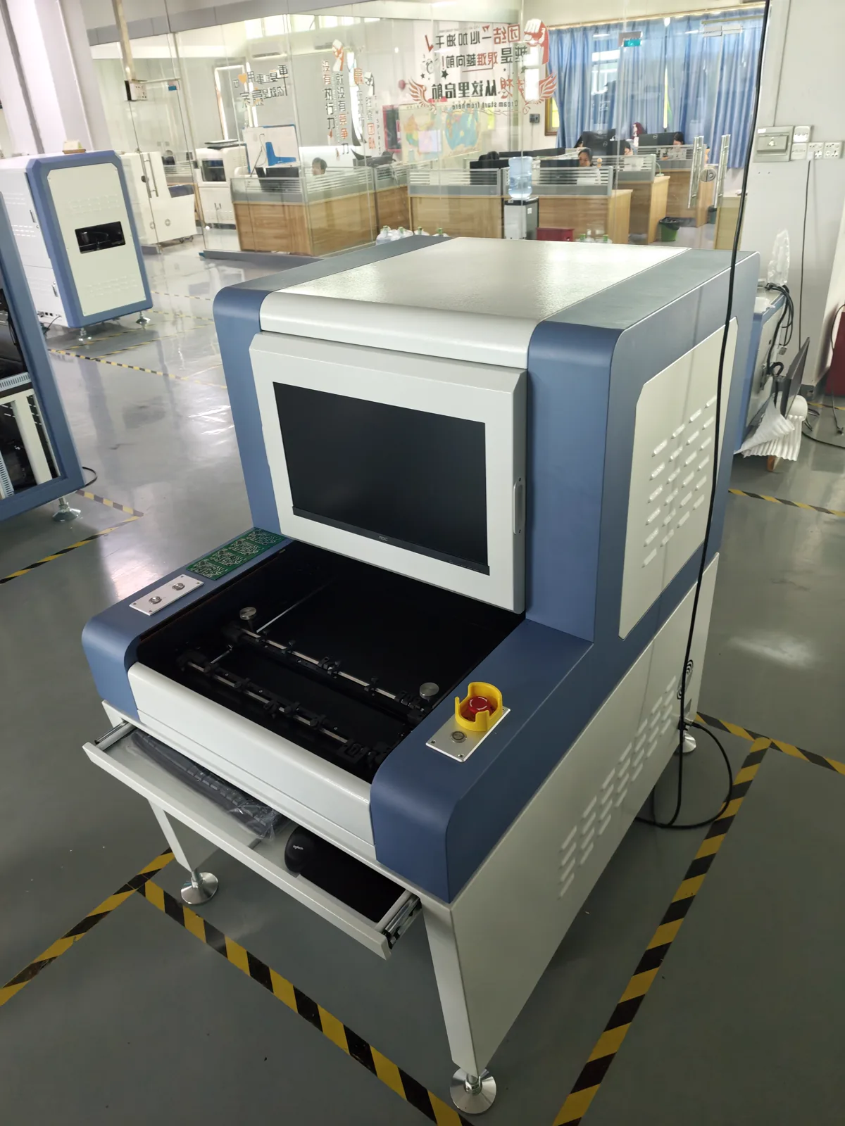 S-980 AOI inspection system viewed from the front right