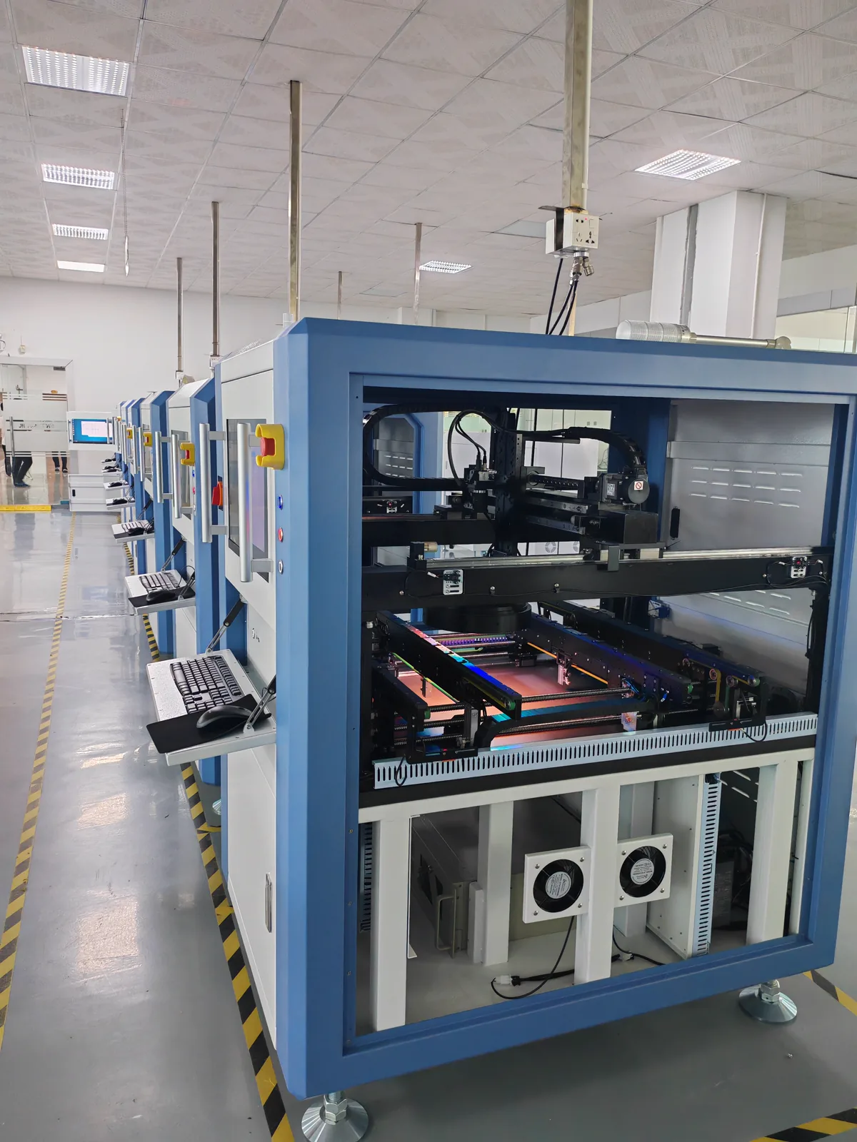 Internal scanning and motion assembly of an AOI inspection system
