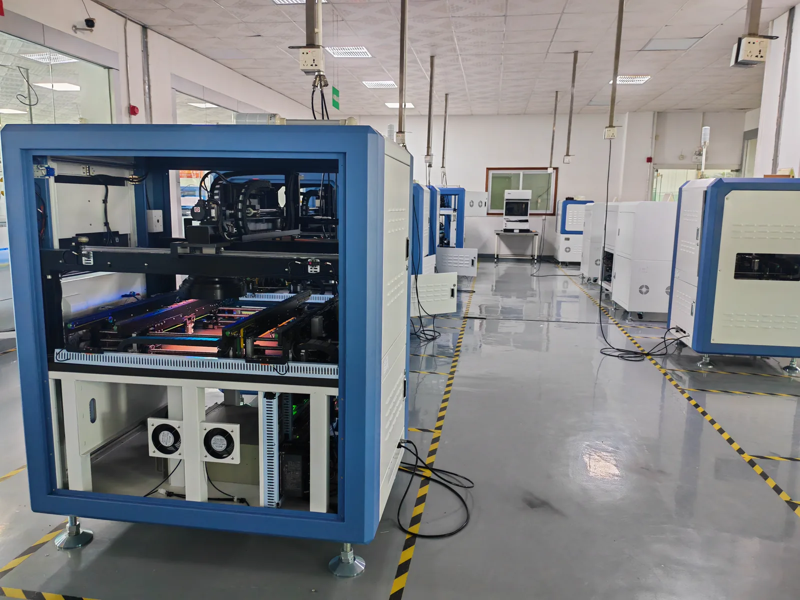 AOI inspection system internal assembly in the production area