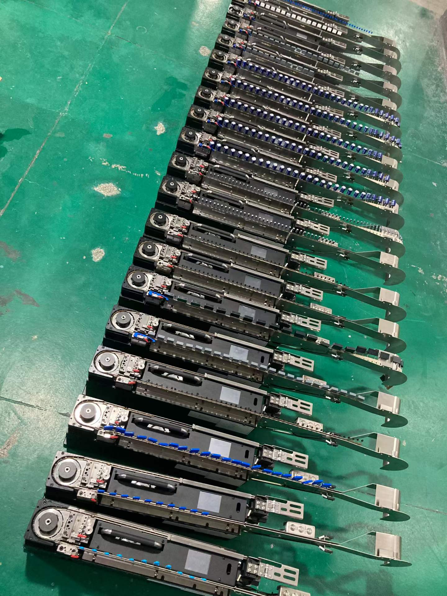 SMT tape feeders arranged for pick-and-place production
