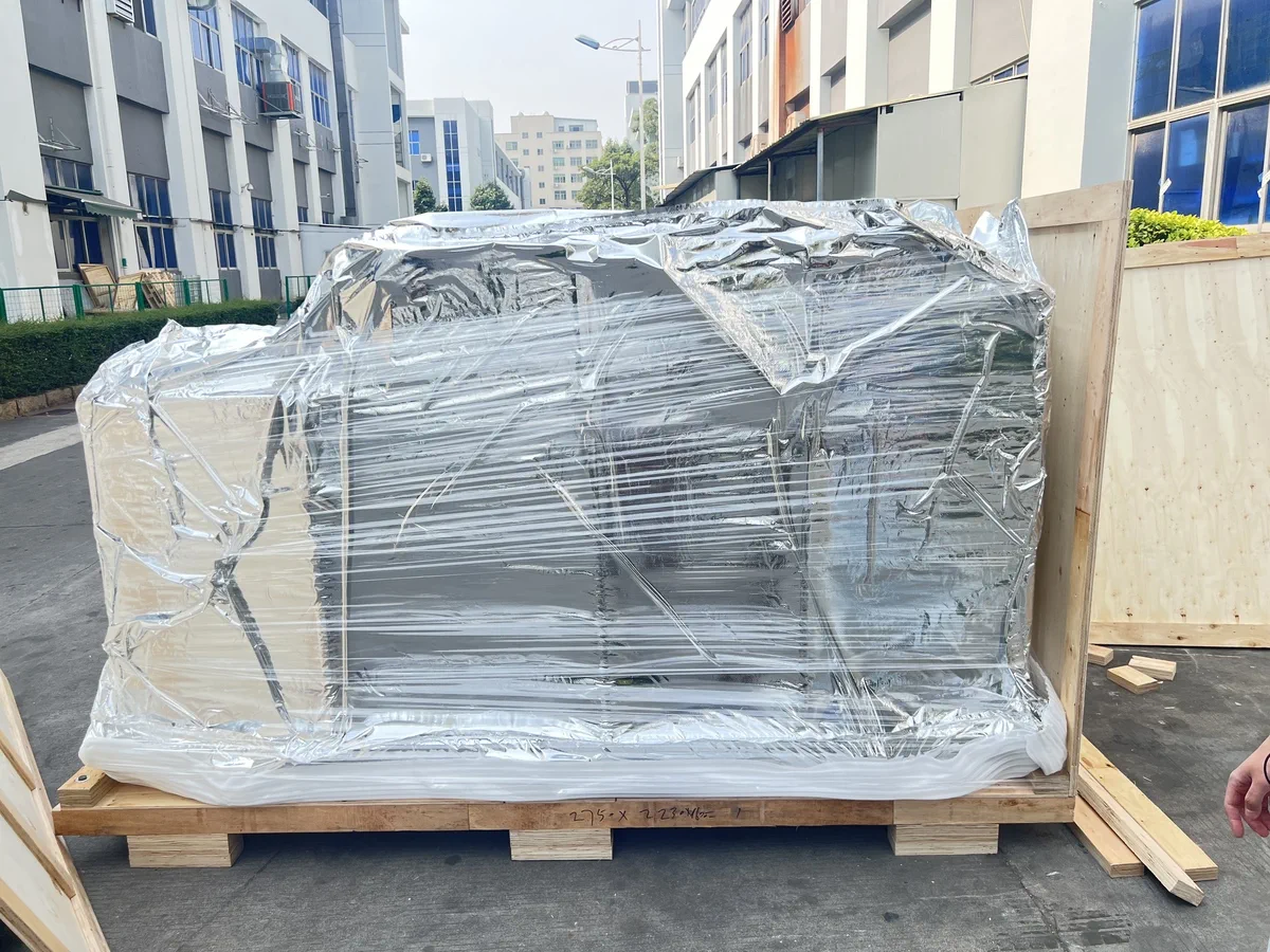 PCB cleaning machine during pre-shipment packaging and crating