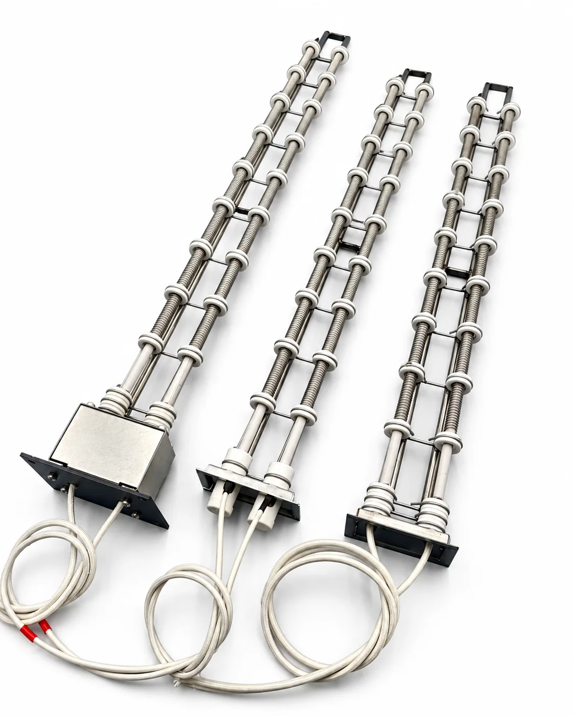 Tubular heating element assemblies for reflow oven heating zones