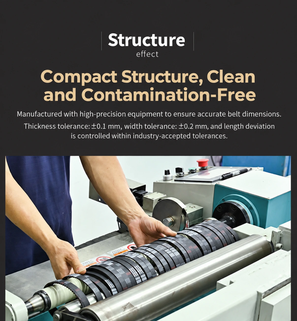 Timing-belt production and dimensional-control information